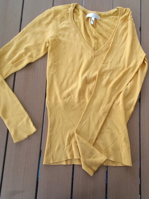 Bershka yellow long-sleeve blouse used, size M