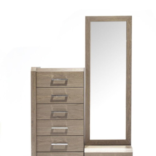 Tall dresser with mirror set like new, oak wood