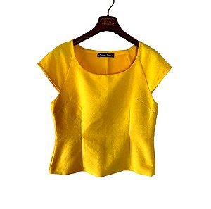 Κίτρινο μπλούζα με μοτίβο - Μ