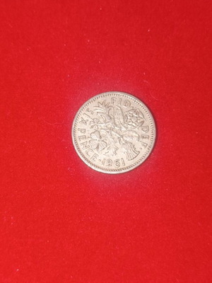 British 6 Pence Coin used