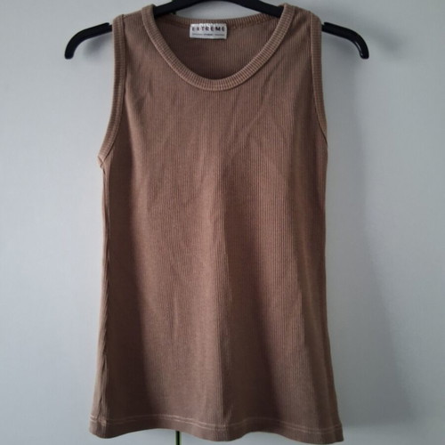 Vintage sleeveless elastic blouse size S, like new, brown