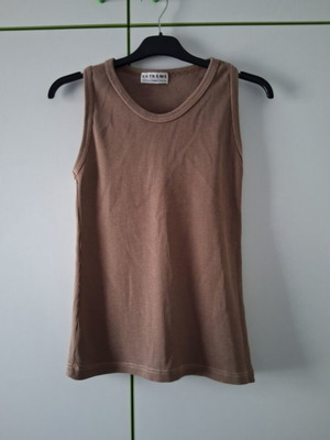 Vintage sleeveless elastic blouse size S, like new, brown