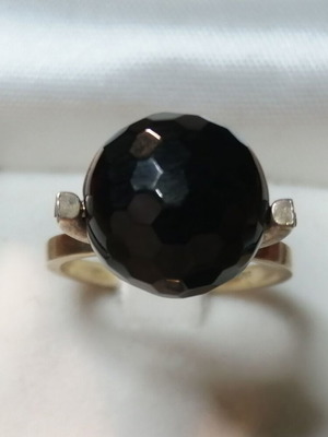 Silver ring 925 with black onyx new