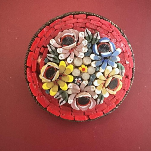 Vintage Italian Micro Mosaic Brooch like new