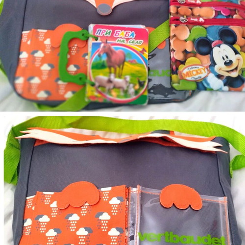 Vertbaudet backpack with 15 Bulgarian children's books like new and Disney bag