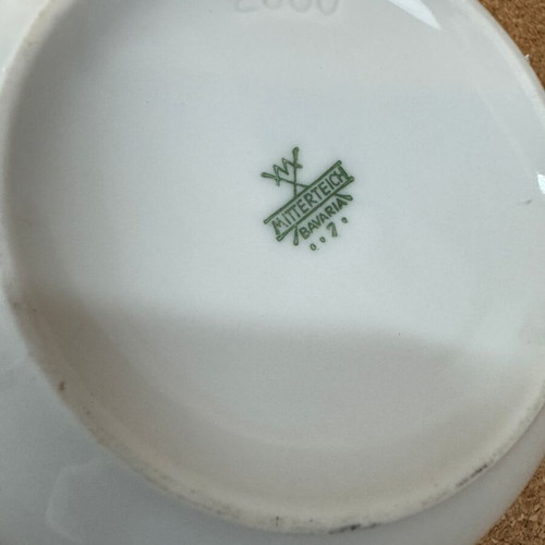 Vintage porcelain sugar bowl Mitterteich Bavaria used, retro design