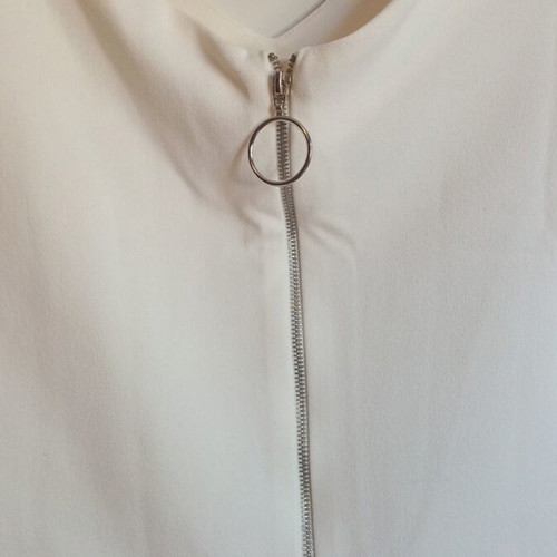 Zara crop top with zipper, like new, white, size L