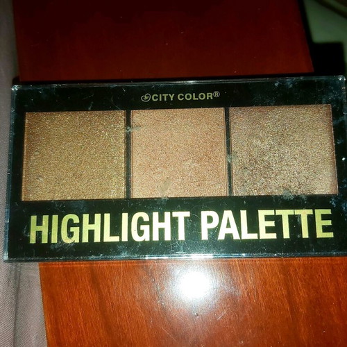 City Color highlighter palette used with 3 shades