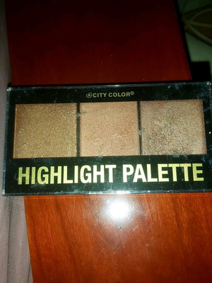 City Color highlighter palette used with 3 shades