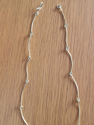 Chain bar necklace handmade from scratch, gold color, 44cm adjustable