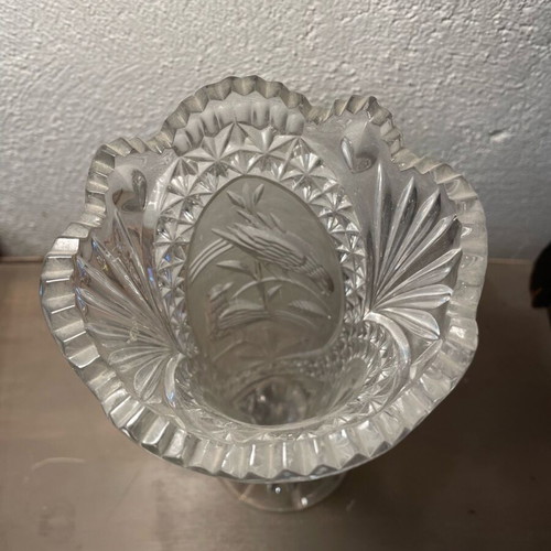 Crystal carved old vase like new