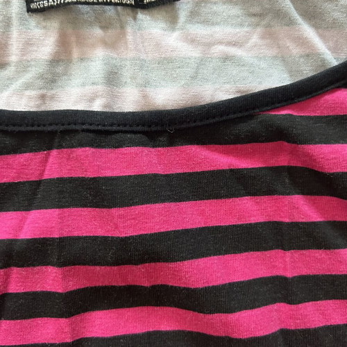 Zara Y2K striped top black and pink used, size S
