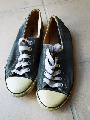 All Star Converse used shoes gray and blue size 35.5