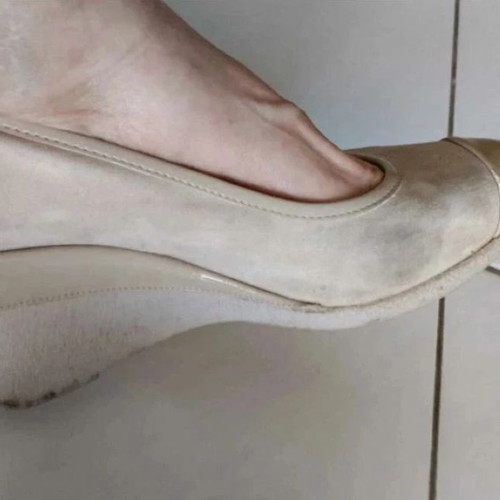 Beige suede platform pumps used, size 41