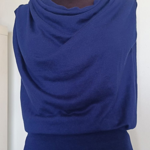 Buttignol sleeveless draped blouse like new, silk and cotton, size L