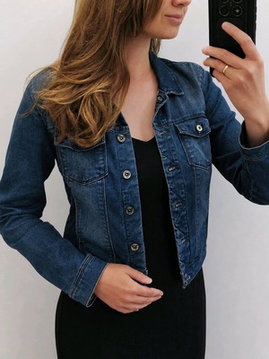 Only denim jacket used, dark blue, size 40 (L)