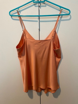 Chaton blouse new satin salmon color size small