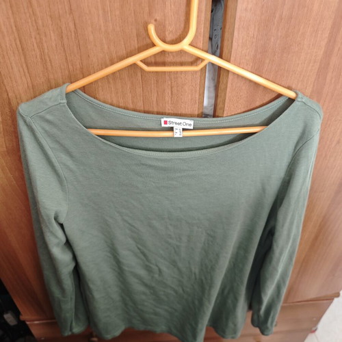 Street One women's blouse XL cotton like new green