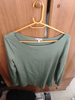 Street One women's blouse XL cotton like new green