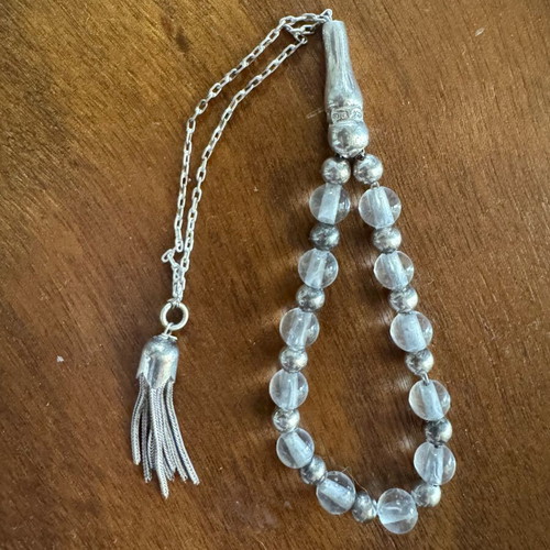 Silver Komboloi 925 with Quartz Crystal beads like new
