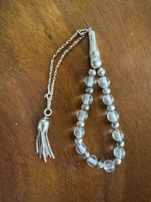Silver Komboloi 925 with Quartz Crystal beads like new