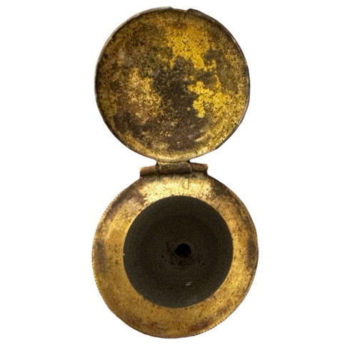 Philhellenic pipe 19th century used, porcelain and brass
