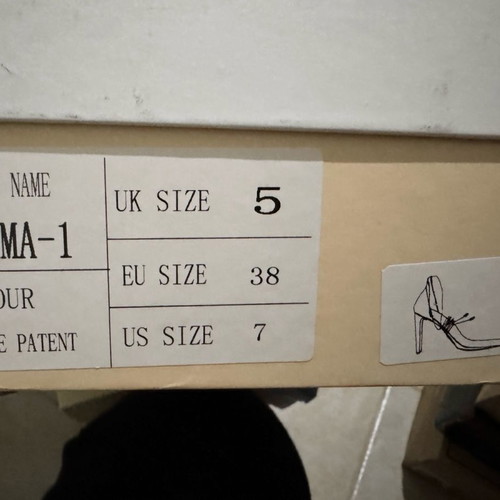 Simmi pumps unused with high heels and transparent strap size 38