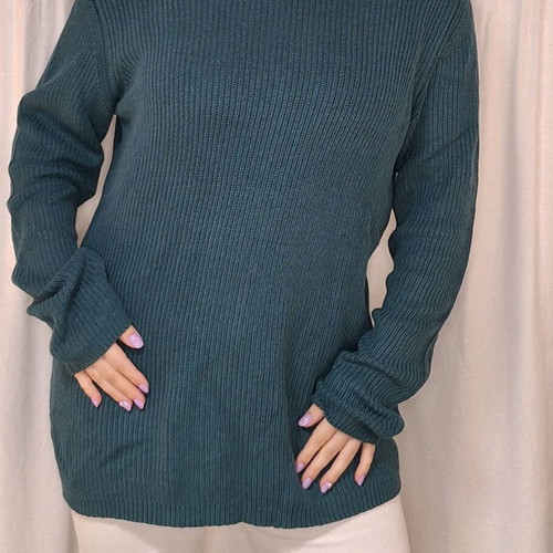 Bershka long men's sweater green like new size M