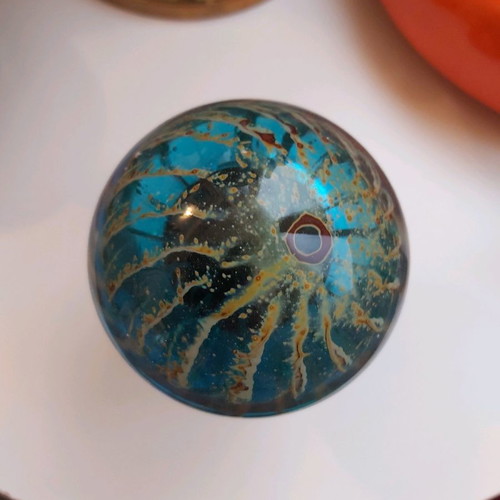 Glass Mushroom Paperweight like new, 10 cm height