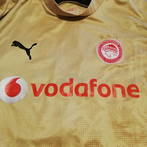 Olympiacos gold jersey Rivaldo Large like new with Champions League patch