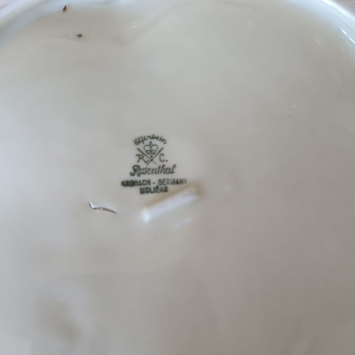 Vintage Rosenthal ivoire porcelain plate fondant dish with handmade floral design like new