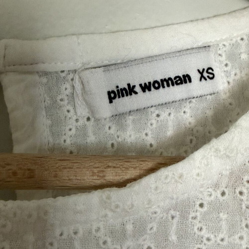 Crop top with lace and various designs Pink Woman like new, white, XS