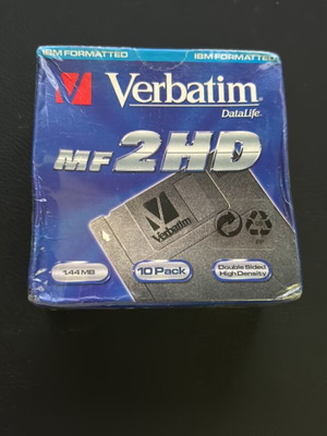 Verbatim Mf2HD 3.5” floppy disks, pack of 10, 1.44MB