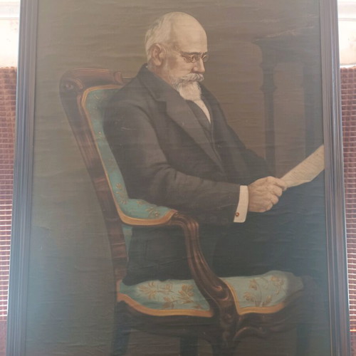 Oil painting with portrait of Eleftherios Venizelos used