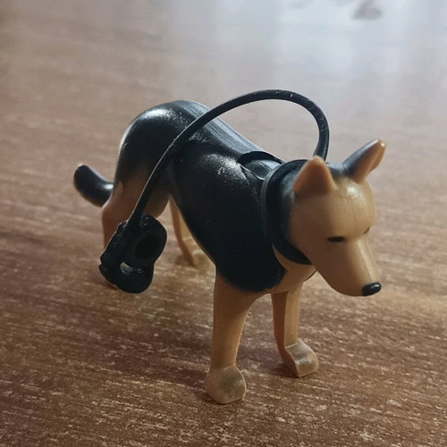 Playmobil dog with leash used