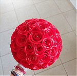  Νυφικη ανθοδέσμη κόκκινα τριαντάφυλλα