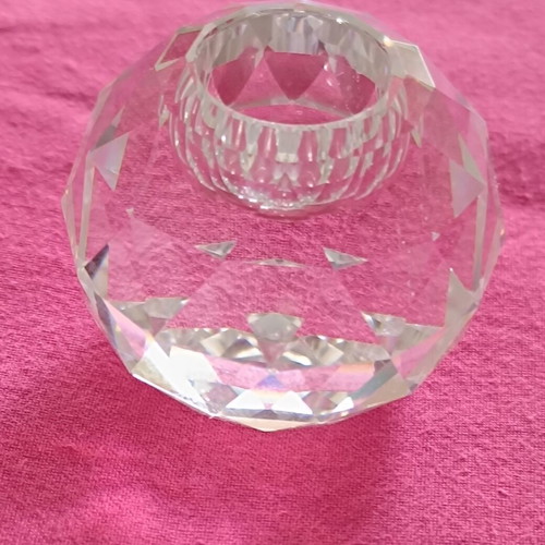 Vintage Swarovski crystal sphere miniature candlestick like new