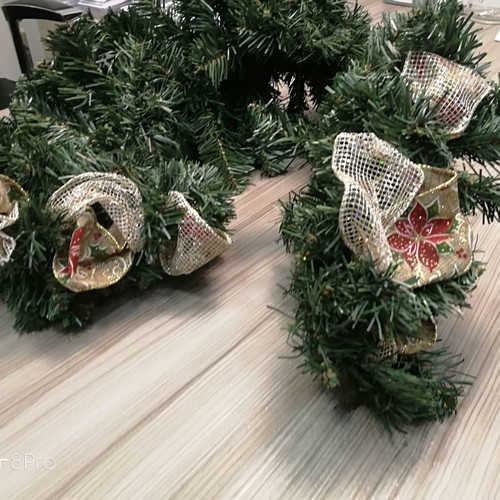 Christmas decorative garland used 100x20cm green