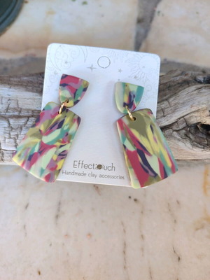 Polymer clay earrings stud new, handmade