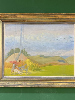 Oil painting by artist V. Panagiotopoulos, mythological theme