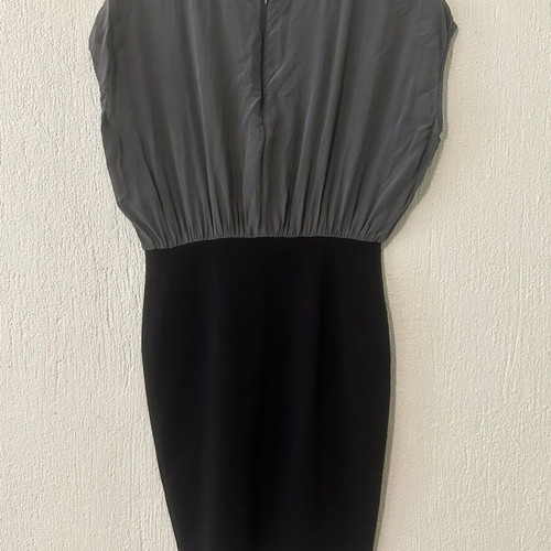 YAS silk blend dress with olive top and black skirt