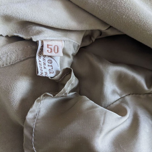 Rococo vintage men's leather jacket used, beige, size 50