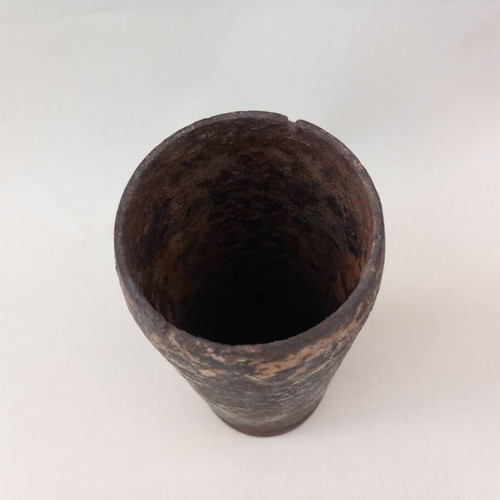 Old empty shell vase with painting, possibly Balkan or Asia Minor campaign period