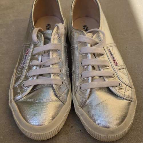 Superga sneakers size 38 silver like new