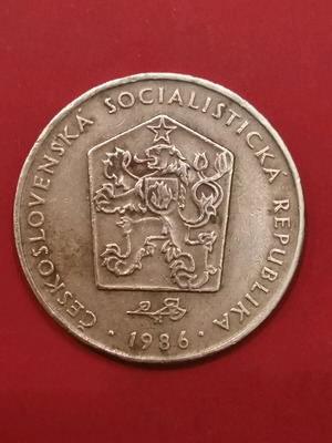 Czechoslovakia 2 Koruny 1986 coin used