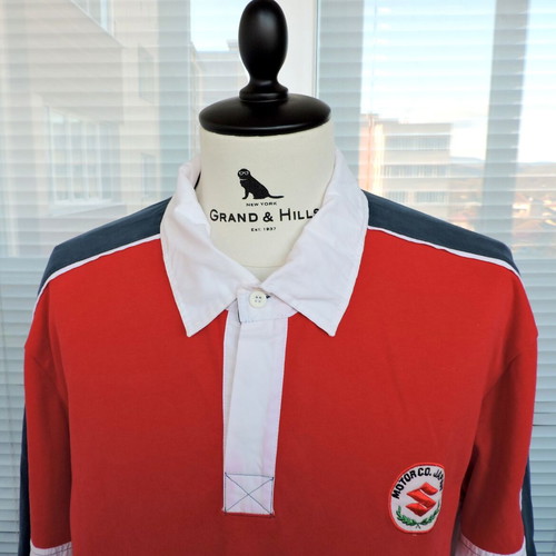 Suzuki Vintage Longsleeve Rugby Polo Shirt used, size L/XL