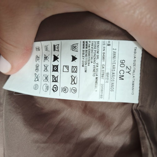 Benetton children's jacket like new, size 2 years, black
