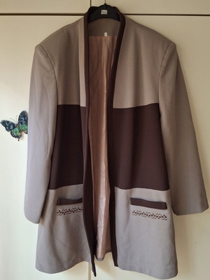 Vintage jacket plus size XL/XXL, beige and brown, like new