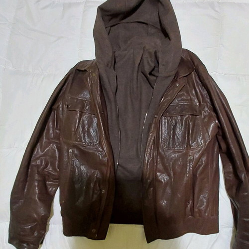 Salvatore Ferragamo men's leather jacket, brown, XL