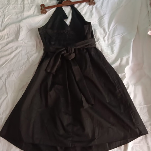 Enzzo dress medium with sequined belt, like new, black, cotton